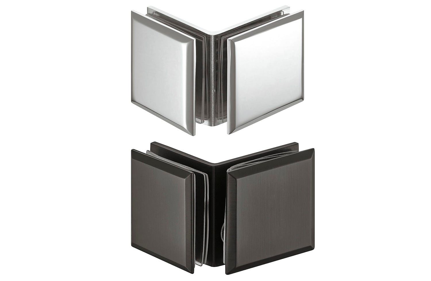 Chrome / black corner