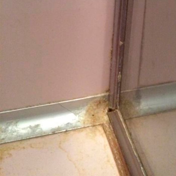Mold and dirt in corners