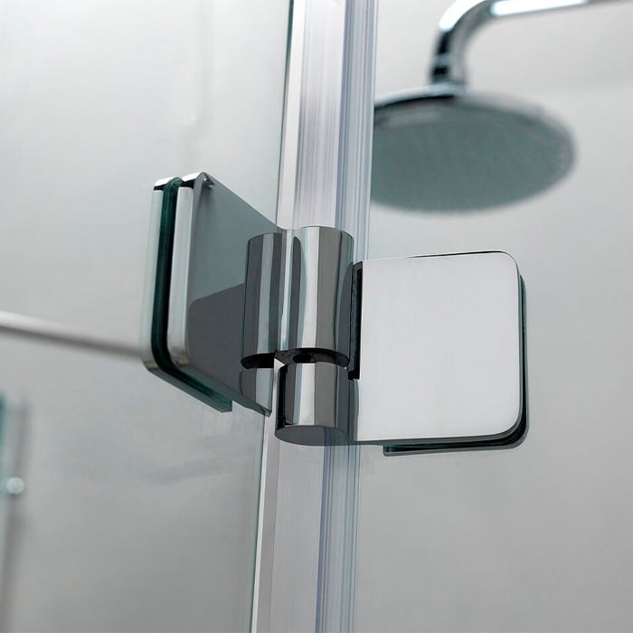 Chrome glass-to-glass hinge
